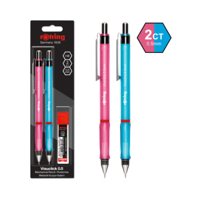 rOtring Visuclick portemine 0,5mm lot de 2 avec 24 mines HB