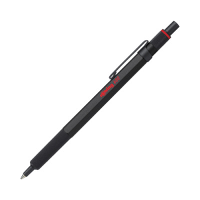 rOtring 600 stylo bille encre bleue, corps noir rechargeable