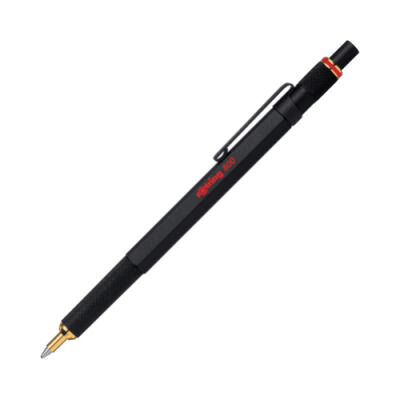 rOtring 800 stylo bille encre bleue, corps noir rechargeable