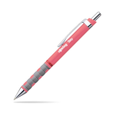 rOtring Tikky Stylos bille pastel, Pointe moyenne (1,0 mm), Corps rose thé